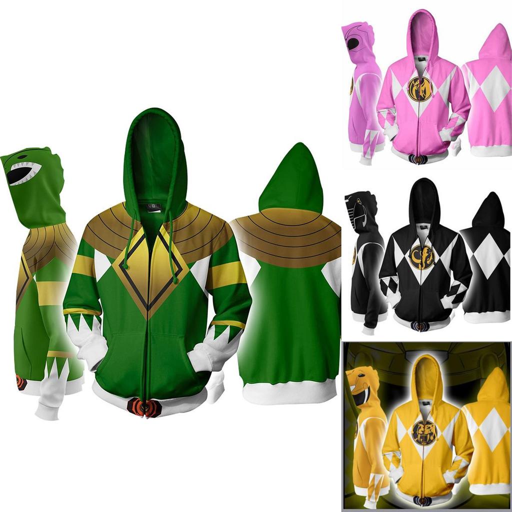 Mighty Morphin Power Rangers Cosplay 3d Printing Hoodie With Premium Quality