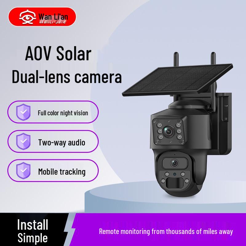 

Solar-Powered 6MP Outdoor WiFi Camera with Full-Color Night Vision & 4G Alarm Monitoring Q52S-AOV-4G Southeast Asia