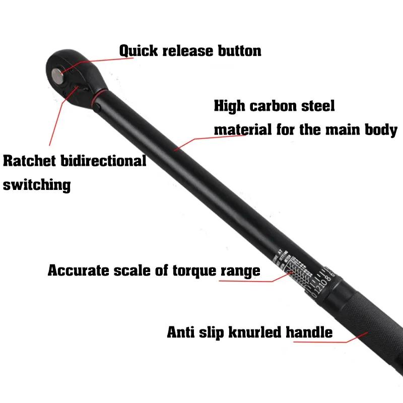 45Tooth High-precision Torque Wrench 1/2'' 3/8'' 1/4'' 3-230NM Preset Bicycle Torques Keys Automotive Two-way Ratchet Hand Tools