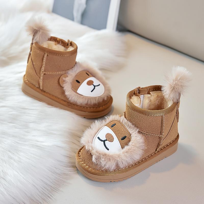 New Children's Snow Boot Soft Fluffy Girl Winter Boots Warm Outdoor Plush Versatile Kids Boots for Boys Cute Embroidered Fashion