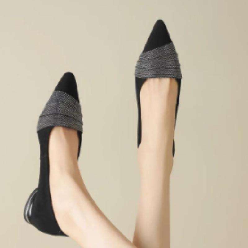 Neue 2026 Spitz zulaufende flache Büroschuhe Segelschuhe einfarbig gestrickte Slip-on-Schuhe lässige Ballerinas Schuhe Damen Loafer Zapatos De Mujer