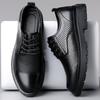 Men's soft leather shoes men's sandals business suit full set men's hollow breathable non-slip
