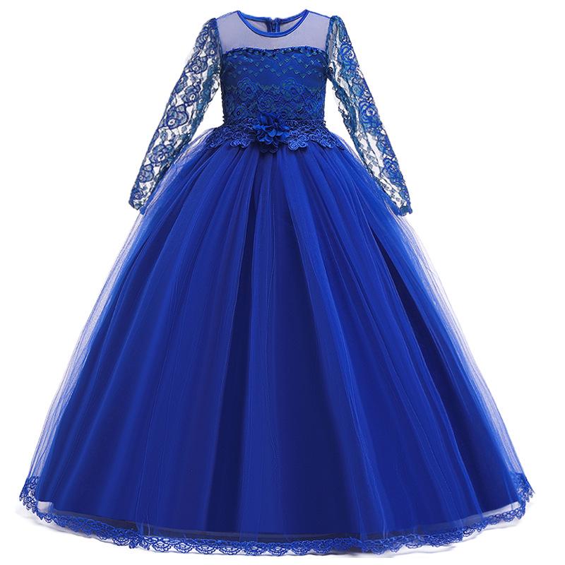 Elegant Mesh Long Sleeve Lace Strapless Princess Wedding Dress