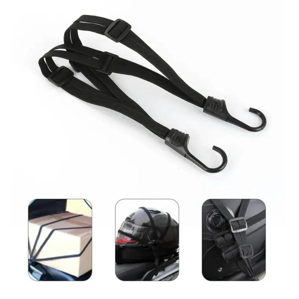 

24 /60cm and 35.4 /90cm Motorcycle Helmet Luggage Rope Bungee Cord Bandage Luggage Helmet Retractable Elastic Strap with 2 Hooks