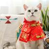 Dress Chinese Style New Year Clothing Pet Collar Costume Cat Cloak Cat Vest Cat Cape Pet Coat