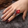 BLINGBAY Women's Gothic Spider Ring Adjustable Open Finger Statement Jewelry with Rhinestones for Halloween Party