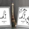 A3 Framed Art Stylish French Black and A3 Poster x Framed Poster, Perfume, Monochrome, Interior, Perfume, Antique, White, (420 297mm),