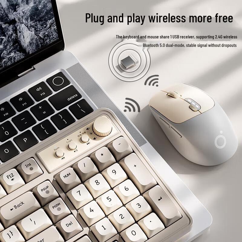 Qianxingzhe V1 Třírežimová klávesnice s mechanickým pocitem a tichou membránou