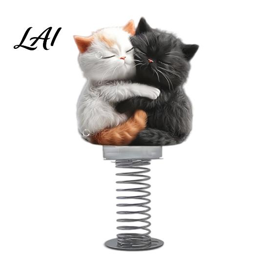 Miniature Cat Dashboard Ornaments Cute Car Decorations with Spring Swing Design 2D Flat Acrylic Kitten Gift for Lovers Ornaments Stable Self