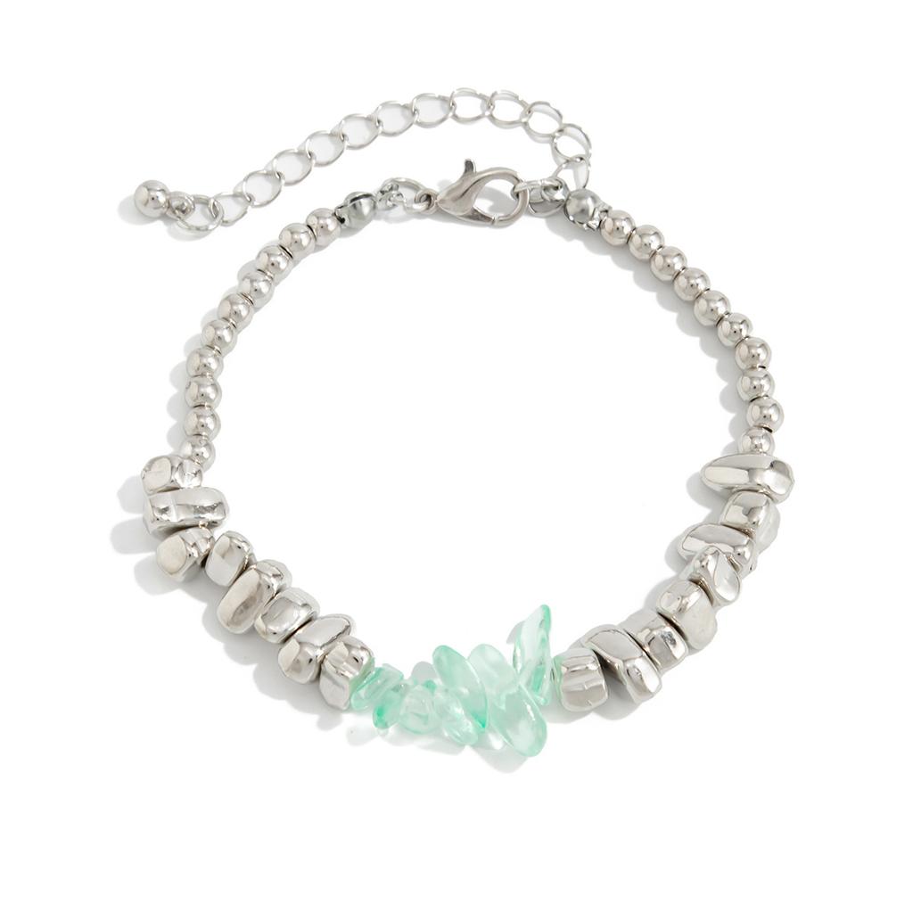Design Shaped Ccb Beaded Bracelet, Fashion Versatile Irregular Turquoise Bracelet