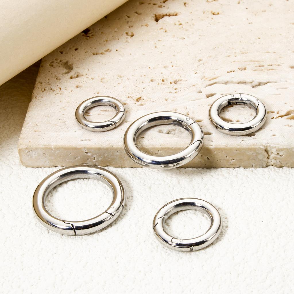 1 Piece 304 Stainless Steel Bolt Spring Ring Clasps Round Silver Color Polished Jump Rings DIY Necklace Bracelet Jewelry Making