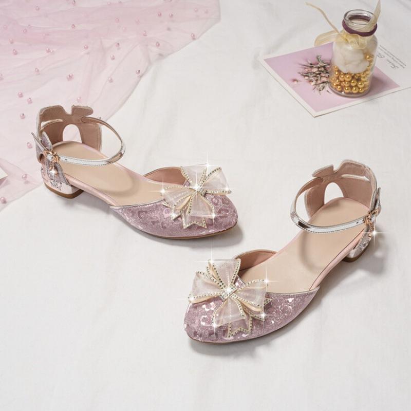 

Летние детские сандалии женские новые сандалии с пряжкой однотонные с бантом сандалии для детей среднего и старшего возраста студентов резиновая подошва сандалии для девочек 39 (inner length 24.5cm) розовый