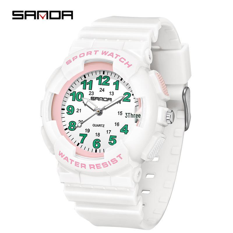 Sanda Cross-border Watches for Men, Women, and Teens - Fresh Style, Sporty Waterproof Electronic Quartz Watches, Fashionable for Students