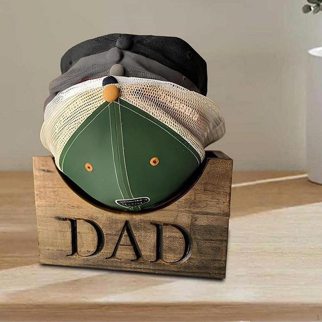 Wooden Hat Holder Rack for Baseball Caps Farmhouse Home Office Father Day Gift Organizer