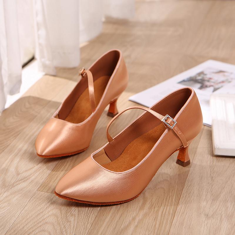 Modern Dance Shoes Women Waltz Dancing Shoes Heeled 5.5CM Latin Ballroom Shoes