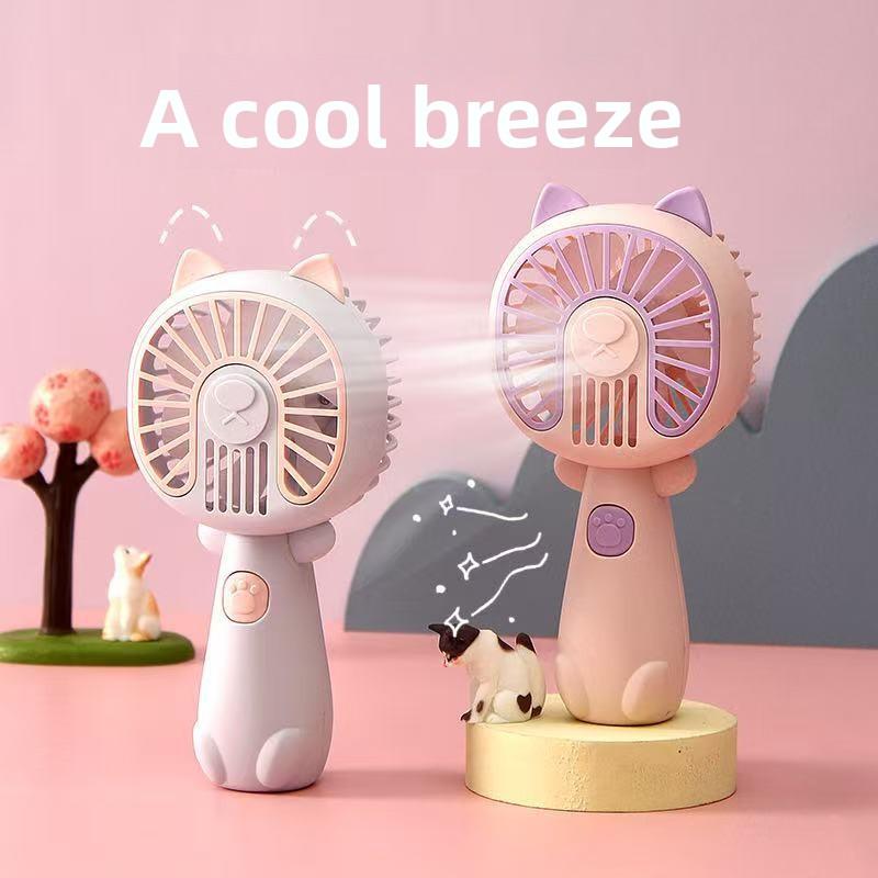 New Cartoon Mini Fan - Summer Outdoor Portable USB Charging Fan - Student Dormitory Desktop Fan