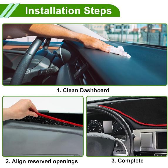Dash Cover for Toyota Camry Xle Xse 2025-2026 with Hud Dashboard Cover Car Interior Anti-Slip/Anti Dust Polyester Black 1 Pcs