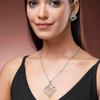 Contemporary Cubic Zirconia Embellished Endless Bond Pendant & Earring Jewellery Set For Women