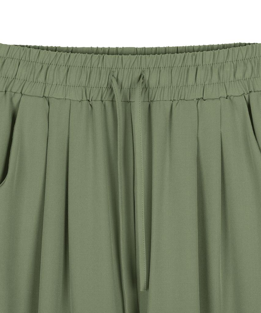 Seutaendeuobeo Linen Air Wide Pants [Light Khaki] (Type A)