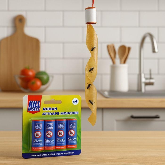 Balení 4 mucholapek – Bez insekticidu, Bez zápachu & Snadná instalace