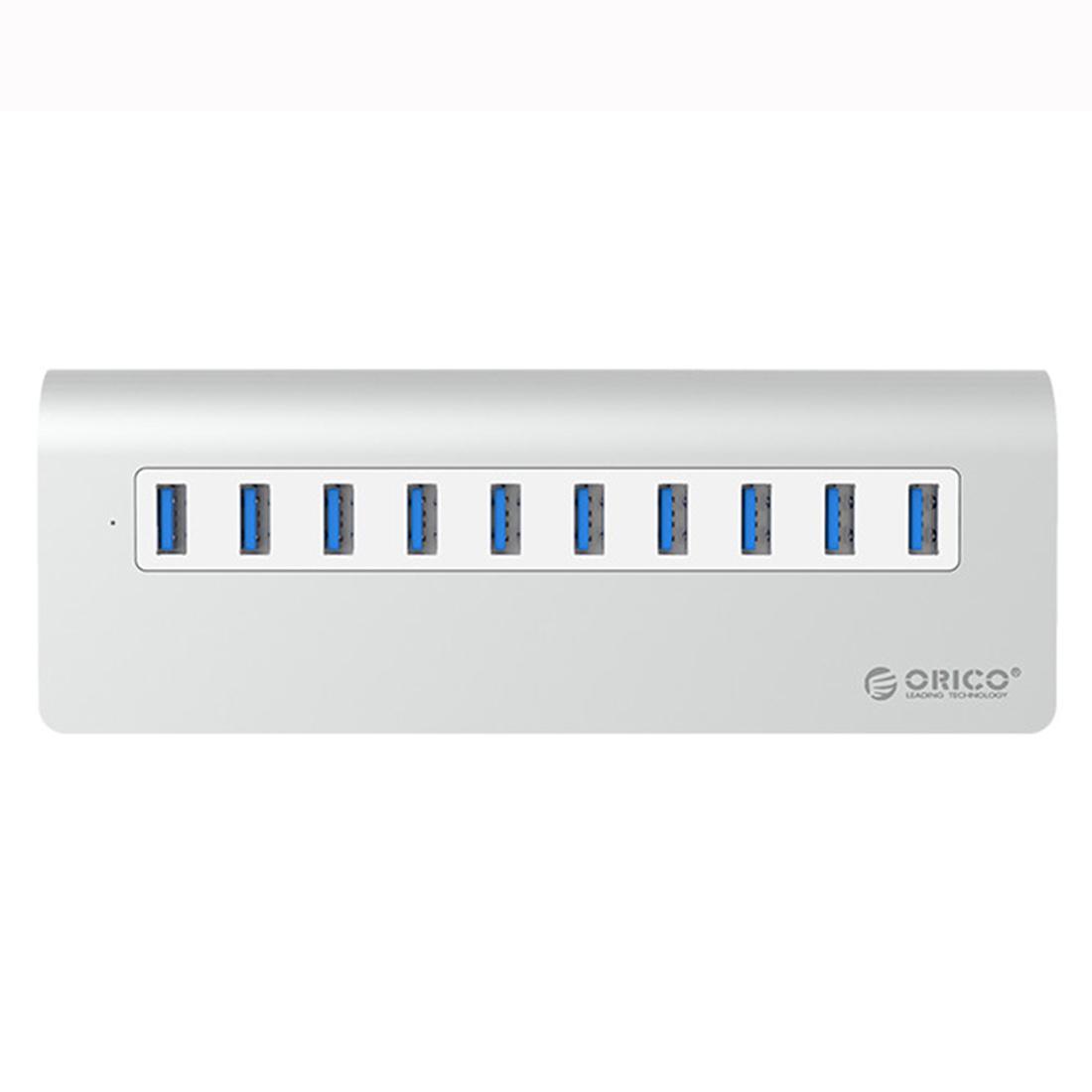 Aluminum Alloy ORICO 10-Port USB 3.0 Hub M3H10-U3-V2 Plug & Play Data Transfer Hub for Laptop Computer Universal
