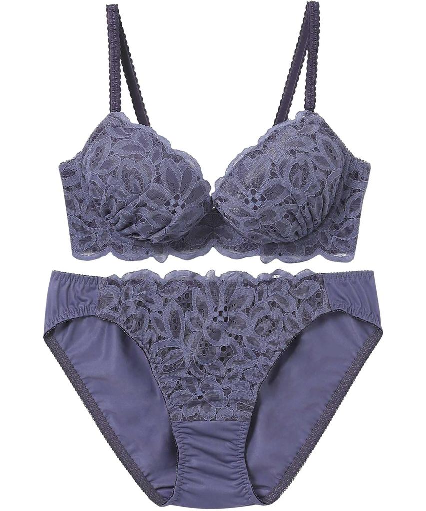 Bra and Panty Set for a Naturally Fuller Bra Panty Top and Bottom Bra BCC233 BU E75 Amphi/Wacoal Bust. & Set, Set,