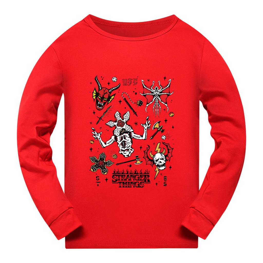 5254 Kids Boys Girls Stranger Print Long Sleeves T-Shirt
