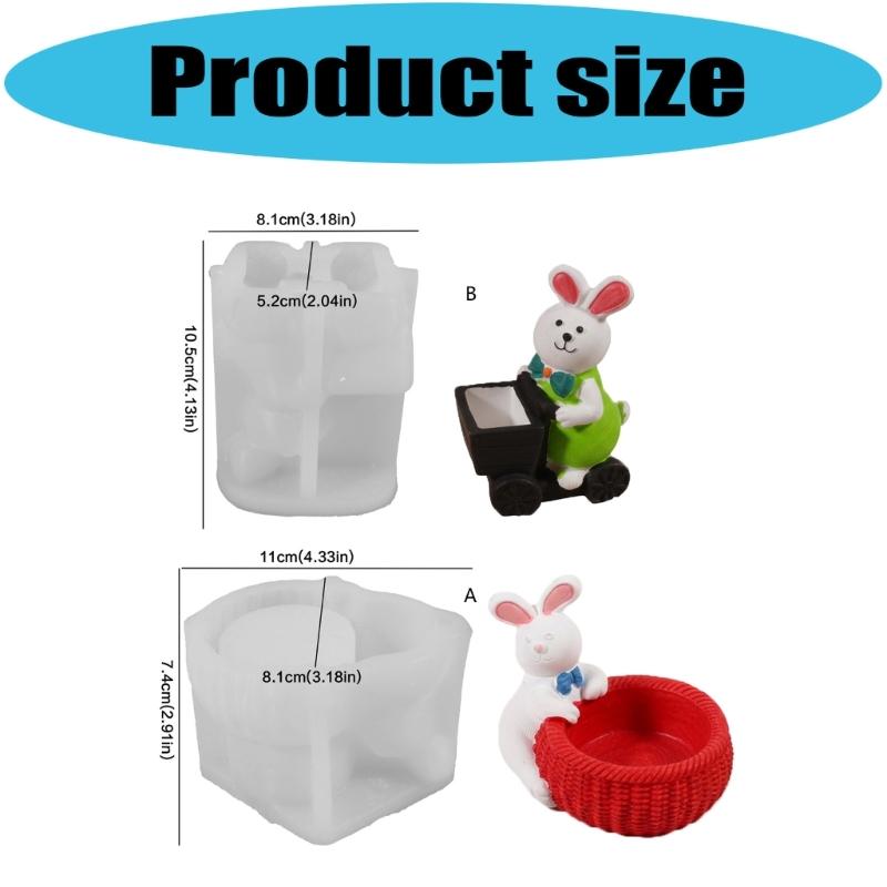 Easter Rabbit Basket Candle Cup Silicone Molds Easy Demolding For Resin Casting Candle Holder Chocolate Home Decoration