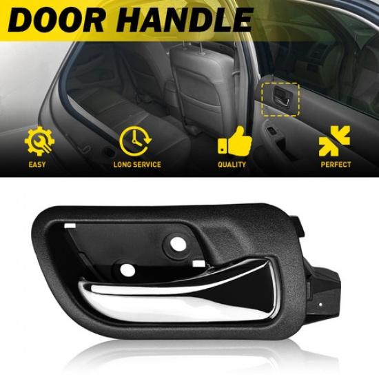 

Interior Door Handle Chrome Black Rear Passenger For 2003-07 Honda Accord Sedan