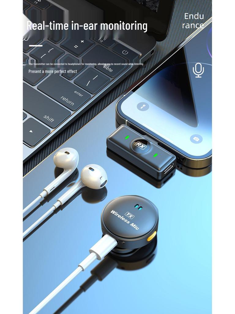 Q8 Lavalier 3-in-1 Wireless Microphone: Noise Reduction, Live Broadcast, Self-Media Recording, Camera Compatible.