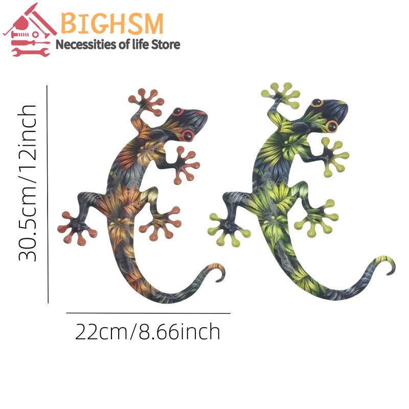 2-piece Iron Gecko Wall Decorations, Suitable For Home Garden Courtyard Decoration, Door Frame Decoration Home Beautification En