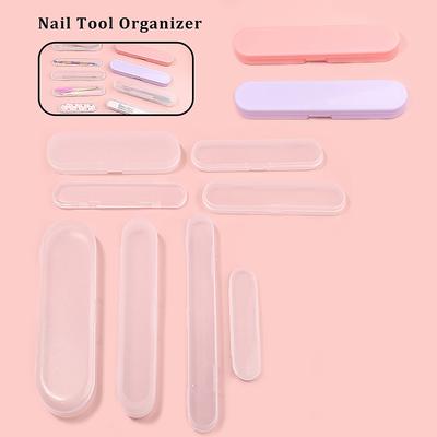 1/8 Pcs Portable Rectangle Nail Art Tool Empty Storage Box Tweezers Clippers Pens Polishing Nail Buffer Files Plastic Container