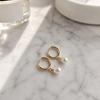 1 Pair Pearl Earrings for Women, Small Hoop Earrings, Gold Plated Faux Pearl Dangle Drop Earrings, Bridesmaid Wedding Jewelry