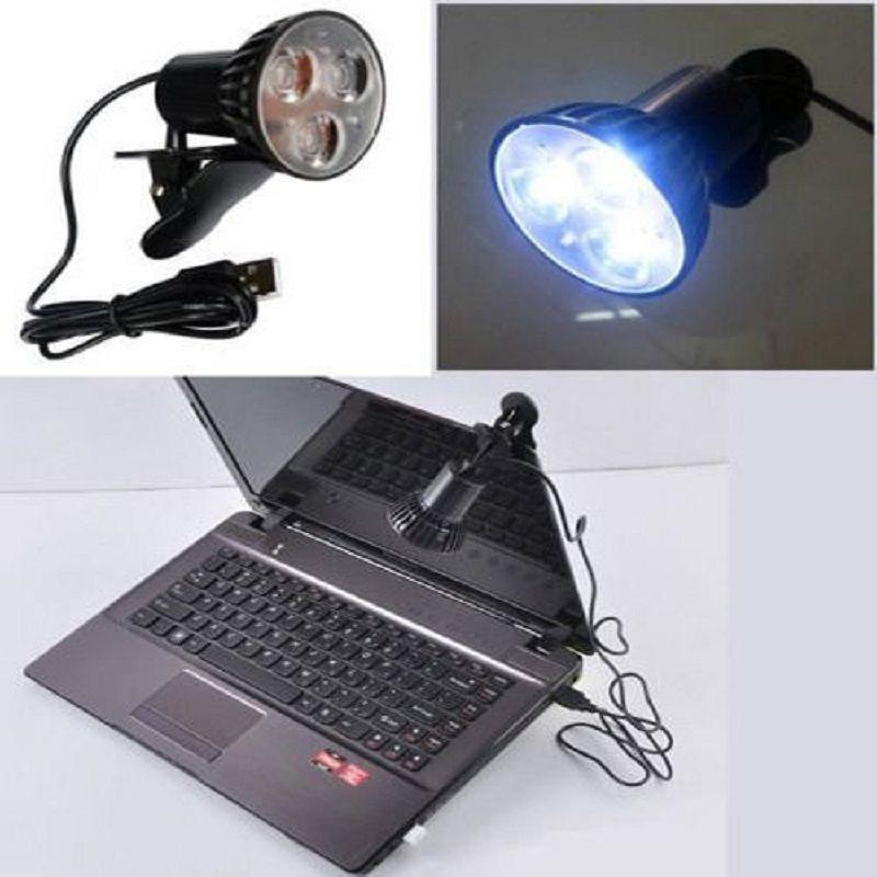 Lâmpada USB Portátil de Qualidade Premium com 3 LEDs e Clipe para Notebook e Luzes de Leitura