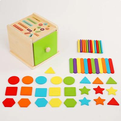 Holz Zuordnungsspielzeug Montessori Farbsortierung Feinmotorik Puzzle Formzuordnung Balancierstab Mathematisches Lernen Sensorisches Kinderspielzeug