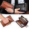 WEIXIER Men Wallets with Coin Pocket Zipper Double Zipper Male Wallet Long Large Men Purse Coin Clutch Bag Black Business