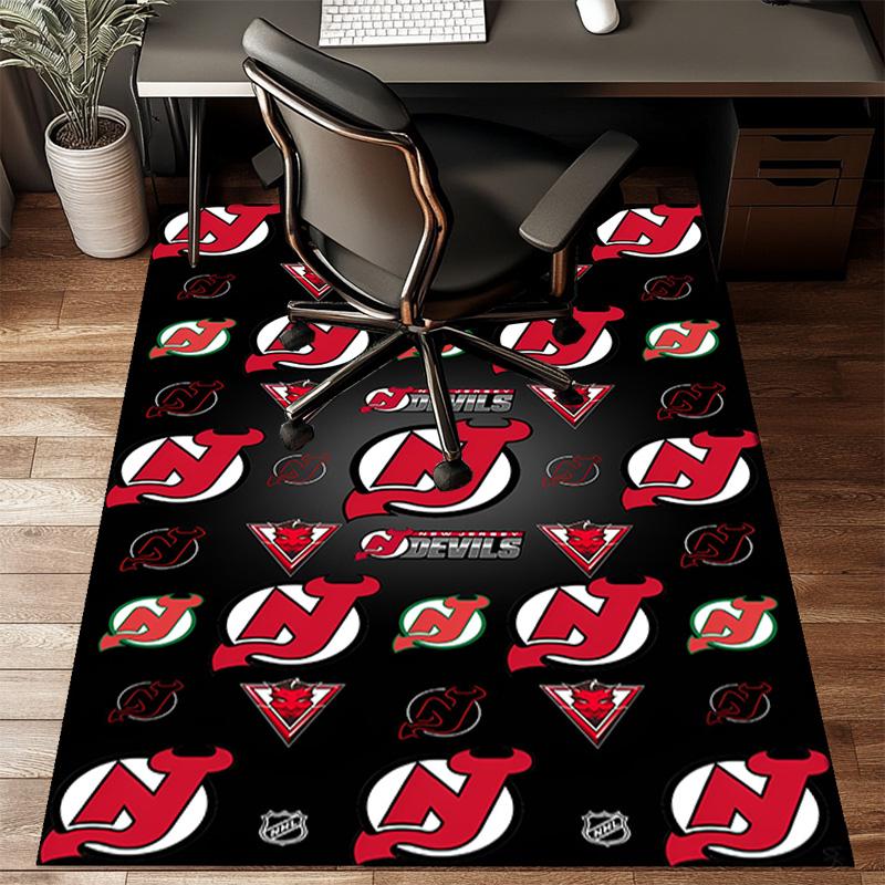 New Devils Logo Floor Mat for Living Room, Game Rooms, Office, Bedroom, Office Floor Mat Playful Design, Christmas Fan Gifts