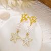 Dainty Coral Branch Drop Earrings for Women Exaggerated Imitation Pearl Dangle Earrings Vacation Beach Party Jewelry Gift