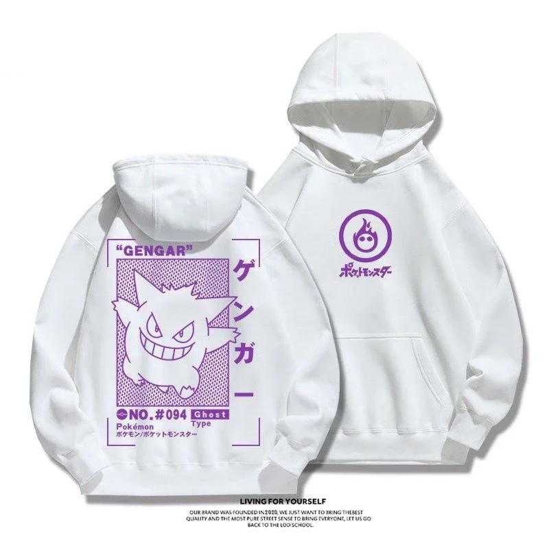 Anime Pikachu Snorlax New Sweatshirt Gengar Men Women Autumn Winter Hoodie Student Sweater Youth Cool Sports Jacket Coat