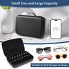 Travel Sunglasses Organizer Case with 8-Slot Adjustable Compartments, Hard EVA Eyeglasses Storage Bag for Men Women