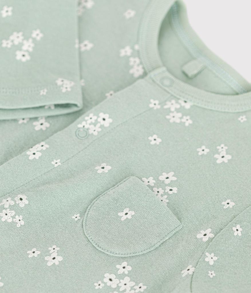 Cubic Jumpsuit A0B76 Light 3 months 60cm [Petit Bateau] Green/Multicolor