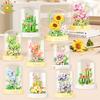 MOC Flower Display Box Micro Building Block MOC Mini Flower Mini Diamond Model Brick Toy for Children Desk Decoration