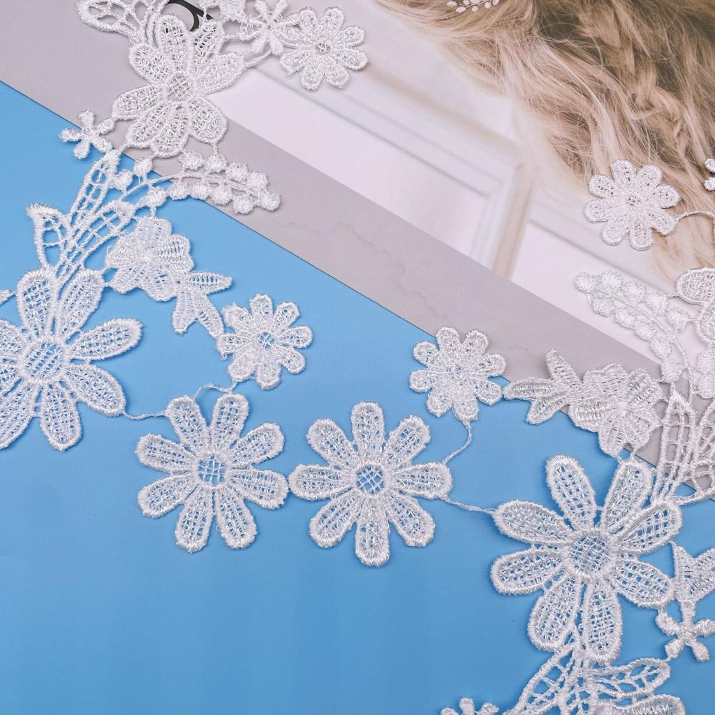 Water Soluble Pair Of Flower Cloth Stickers Hollow Embroidery Embroidery Lace Wedding Dress Women'S Clothing Diy Accessories Lace
