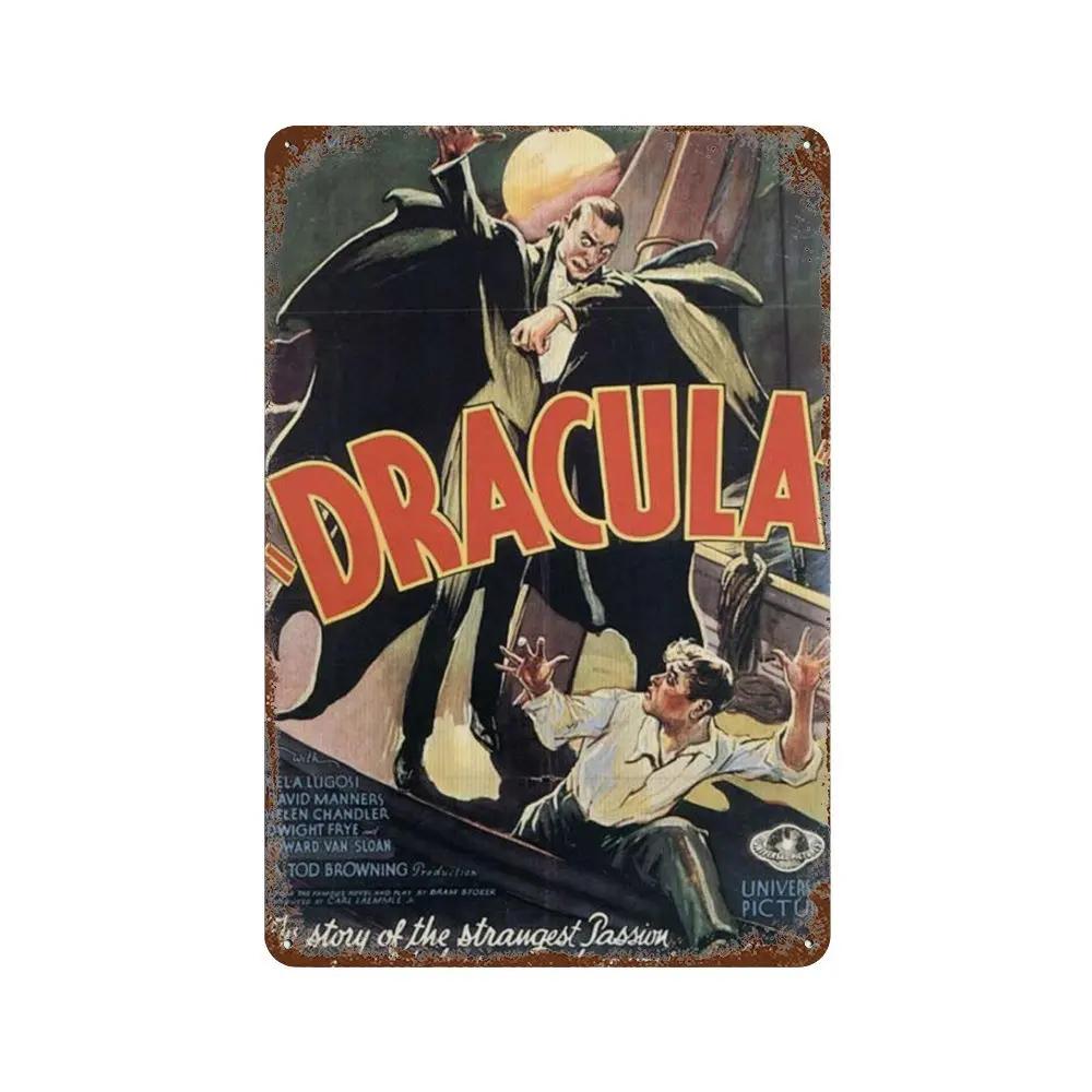 Poster Film Horror Clasic Placă Metalică Ruginită Retro Decorativă Bar Peștera Omului Garaj Club Semn Metalic Decor de Perete