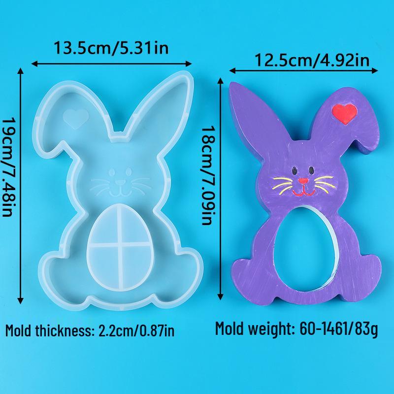 Easter Bunny Candle Holder Silicone Mold for DIY Indoor Decorations