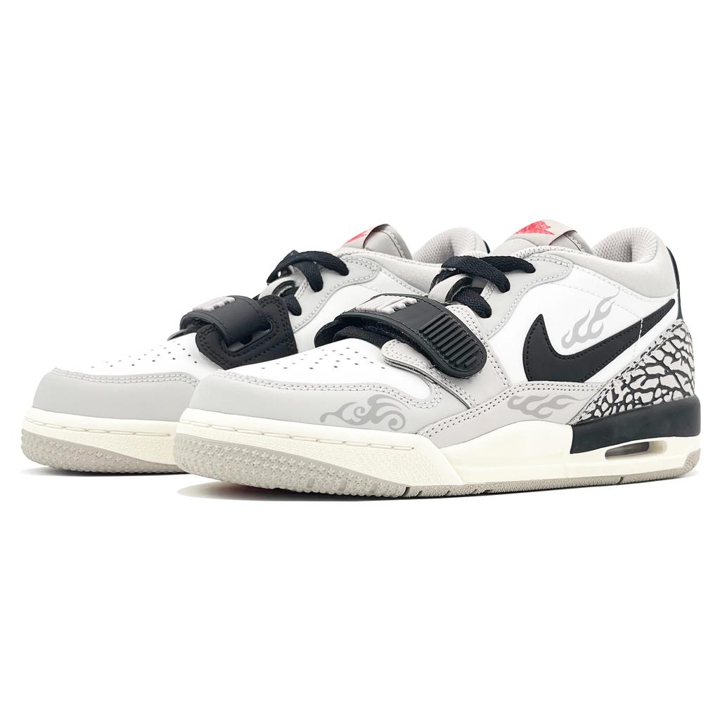 Jordan Legacy 312 Cushioning, Wear Resistant Low top Vintage Basketball Shoes Women's White Gray CD9054-101(Team414-)