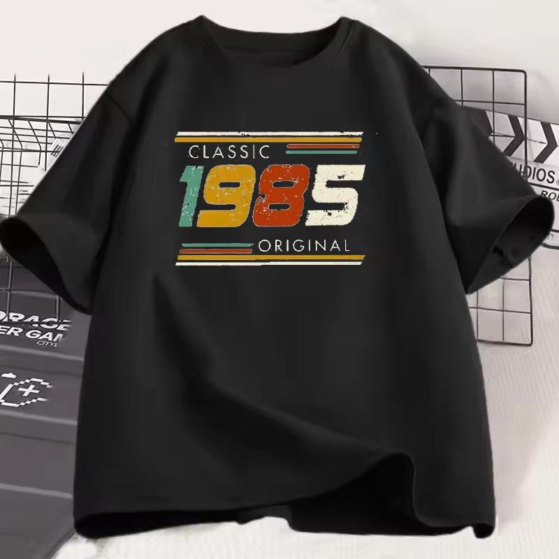 

Fashion Vintage Men Women T-shirt Made in 1985 40th Anniversary 40th Year High Summer Streetwear Short Sleeve Couple s T-shirts 5XL різнокольоровий