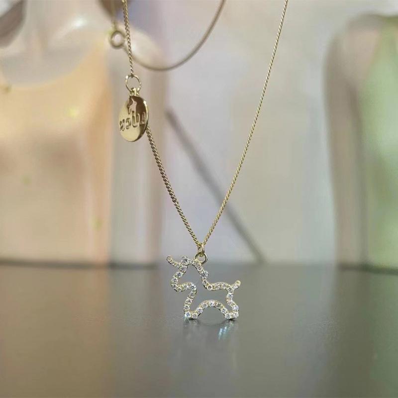 Korean Style Unicorn Clavicle Necklace - Cute, Sweet, and Versatile for Women