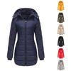 Chaqueta acolchada de algodón repelente al agua gorro desmontable manga larga Parker abrigo cálido de otoño e invierno Abrigo acolchado de algodón para mujer