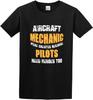 Aircraft Mechanic Pilots T Shirt Printed Black Graphic Top Tee for Men
